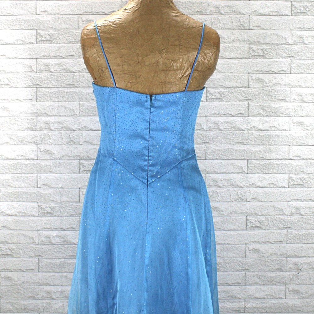 ZUM ZUM Dress Prom Sparkle Organza Homecoming Long Gown Light Blue Juniors 7 - Picture 5 of 16